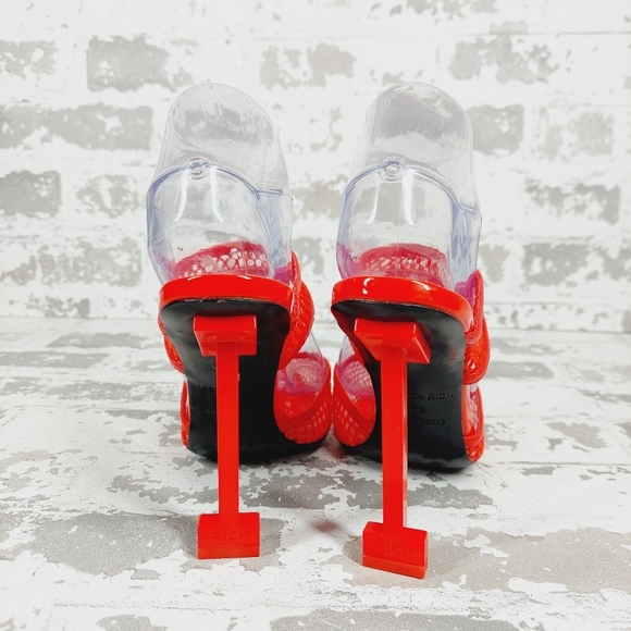 New JESSICA RICH Ysabelle Fishnet Red Pointed Toe Pum X133 - Picture 8 of 13